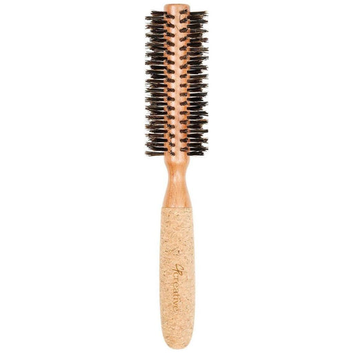 Creative Pro Hair Tools Eco-Friendly Birchwood and Cork Boar Bristle Round Hair Brush Hair Brush White Smoke CRC2 (1.25"),CRC2 XL (2.75),CRC4 (2"),CRC4XX (2.5"),CRC4XXX (3.25"),CRC4XL (3")