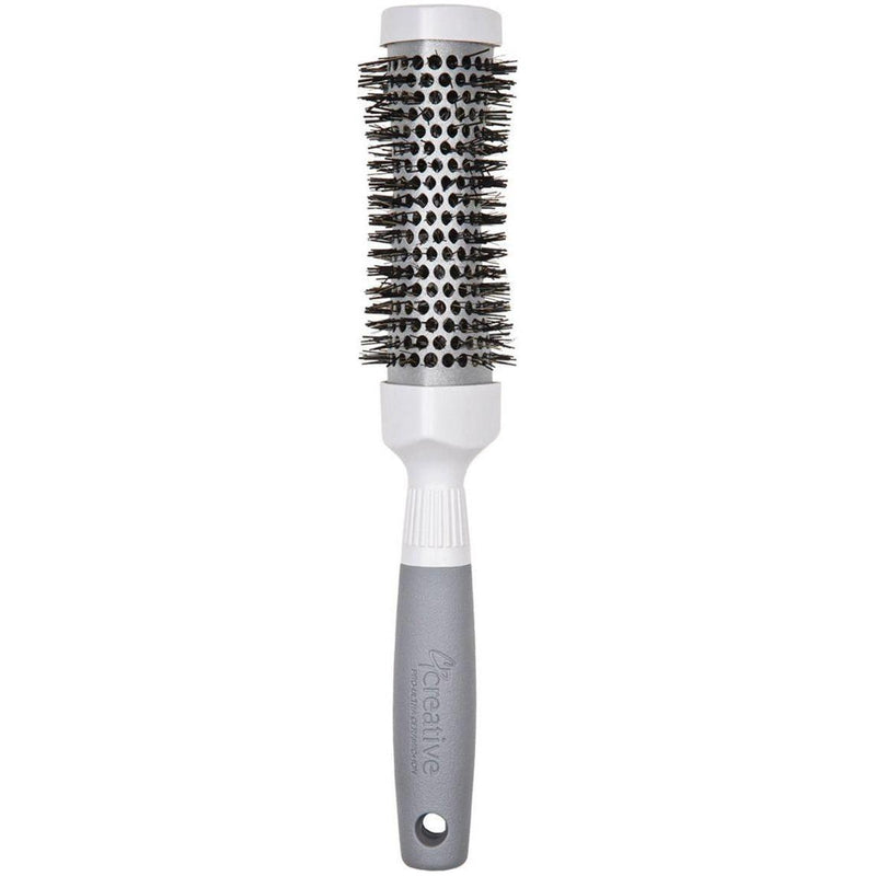 Creative Pro Hair Tools T-Curve Silver Nano Ionic Hair Brush Hair Brush White Smoke 50-TC (1.5")