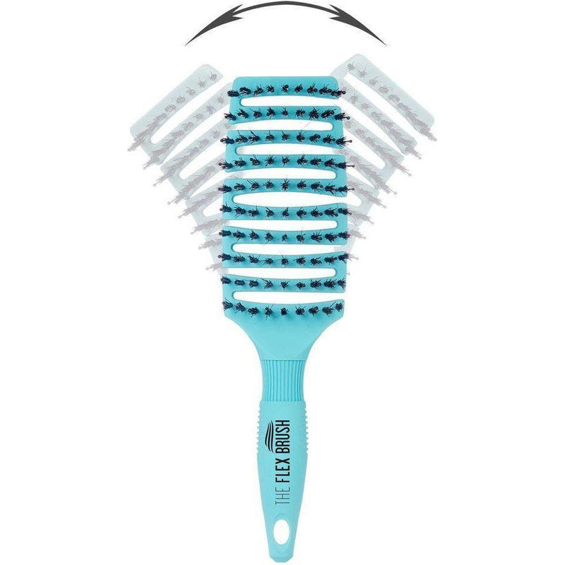 Creative Pro Hair Tools The Flex Brush | XL Mixed Bristle Hair Brush White Smoke Blue