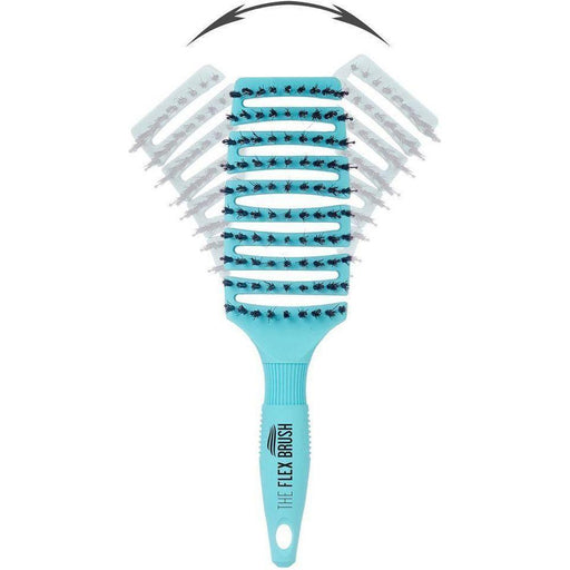 Creative Pro Hair Tools The Flex Brush | XL Mixed Bristle Hair Brush White Smoke Blue