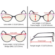eyekeeper.com Cat-eye Blue Light Filter Eyeglasses LX19033-BB40 Eyeglasses Dark Slate Gray Black / without magnification,Blue / without magnification,Red / without magnification,Silver / without magnification