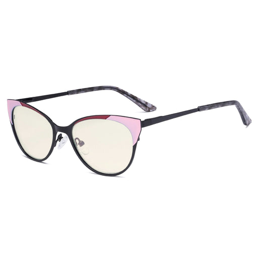 eyekeeper.com Cat-eye Blue Light Filter Eyeglasses LX19033-BB40 Eyeglasses White Smoke Black / without magnification