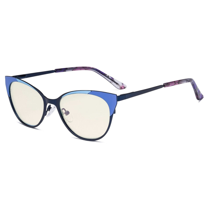 eyekeeper.com Cat-eye Blue Light Filter Eyeglasses LX19033-BB40 Eyeglasses Light Gray Blue / without magnification