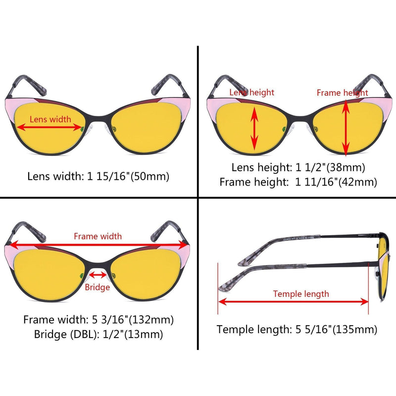 eyekeeper.com Cat-eye Anti-reflective Blue Light Eyeglasses LX19033-BB90 Eyeglasses Sandy Brown Black / without magnification,Blue / without magnification,Red / without magnification,Silver / without magnification