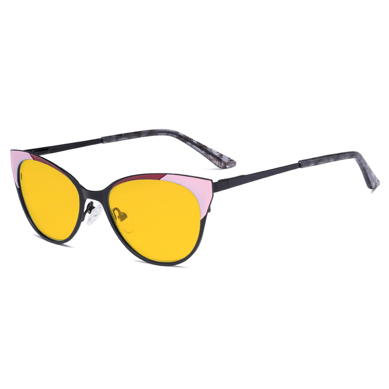eyekeeper.com Cat-eye Anti-reflective Blue Light Eyeglasses LX19033-BB90 Eyeglasses White Smoke Black / without magnification