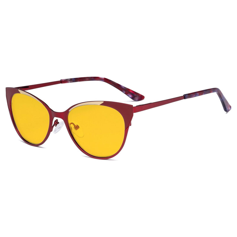 eyekeeper.com Cat-eye Anti-reflective Blue Light Eyeglasses LX19033-BB90 Eyeglasses Goldenrod Red / without magnification