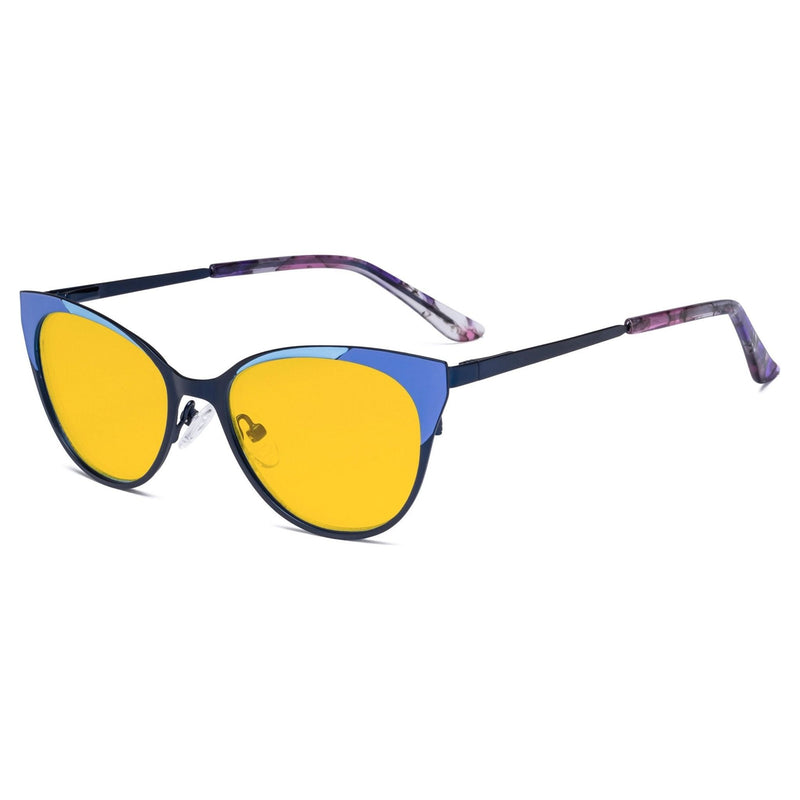 eyekeeper.com Cat-eye Anti-reflective Blue Light Eyeglasses LX19033-BB90 Eyeglasses Goldenrod Blue / without magnification