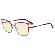 eyekeeper.com Stylish Classic Blue Light Filter Eyeglasses LX19032-BB40 Eyeglasses Antique White Red / without magnification
