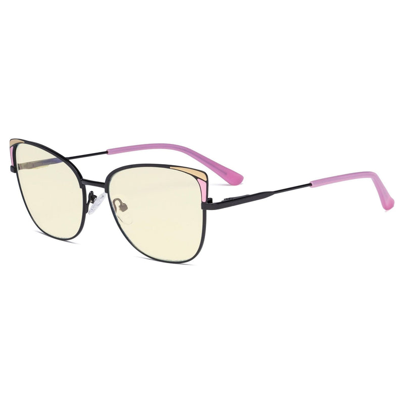 eyekeeper.com Stylish Classic Blue Light Filter Eyeglasses LX19032-BB40 Eyeglasses Antique White Pink / without magnification