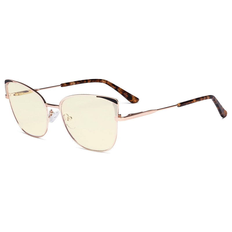 eyekeeper.com Stylish Classic Blue Light Filter Eyeglasses LX19032-BB40 Eyeglasses Antique White Gold / without magnification