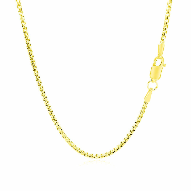 Bids.com 14k Yellow Gold Round Box Chain 1.7mm Necklaces White Smoke 16 / Yellow Gold,18 / Yellow Gold,20 / Yellow Gold,24 / Yellow Gold