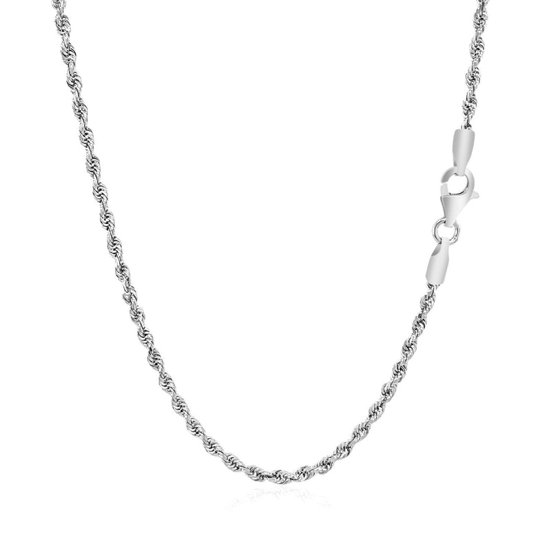Bids.com 2.25mm 14k White Gold Solid Diamond Cut Rope Chain Necklaces White Smoke 16 / White Gold,18 / White Gold,20 / White Gold,22 / White Gold,24 / White Gold,30 / White Gold,One / White Gold