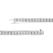 Bids.com .925 Sterling Silver 1/4 Cttw Miracle Set Diamond and Bead Link 7.25" Tennis Bracelet (I-J Color, I2-I3 Clarity) Bracelets White Smoke White.Sterling Silver / 7.25