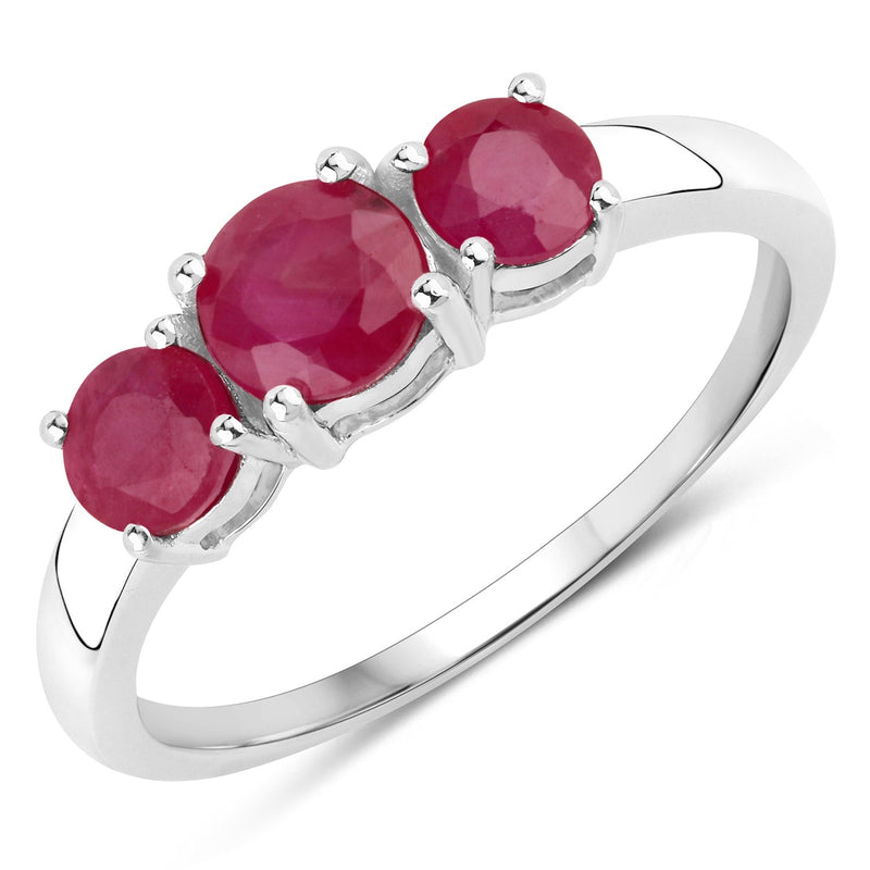 Bids.com 1.15 Carat Genuine Ruby 14K White Gold Ring Rings White Smoke size 5.00,size 6.00,size 7.00,size 8.00,size 9.00