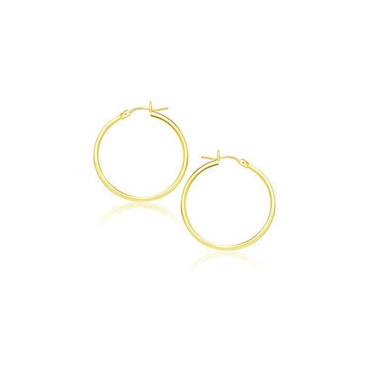 Bids.com 14k Yellow Gold Polished Hoop Earrings (20 mm) Earrings White Smoke Yellow Gold
