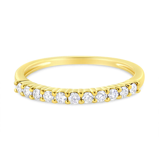 Bids.com IGI Certified 1/4 Cttw Diamond 10K Yellow Gold Prong Set Fluted Band Style Ring (I-J Color, I2-I3 Clarity) - Size 7 Rings White Smoke 7 / Yellow.Gold,6 / Yellow.Gold,8 / Yellow.Gold,9 / Yellow.Gold