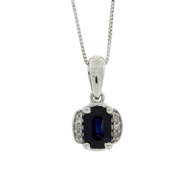 Bids.com .63ct Sapphire Diamond Fashion Pendants 14KT White Gold Pendants White Smoke 18