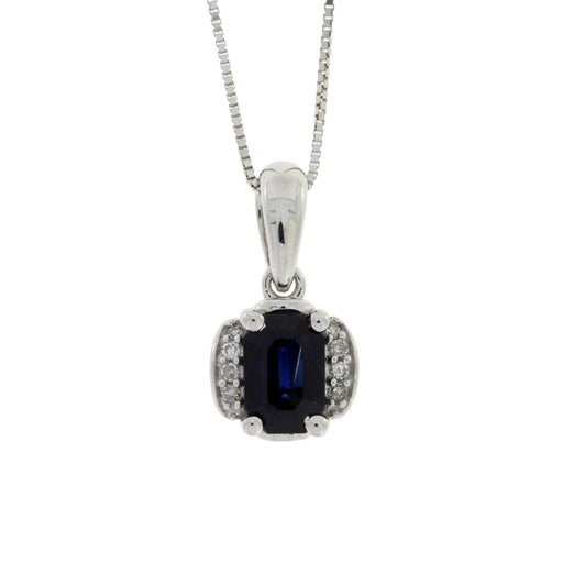 Bids.com .63ct Sapphire Diamond Fashion Pendants 14KT White Gold Pendants White Smoke 18