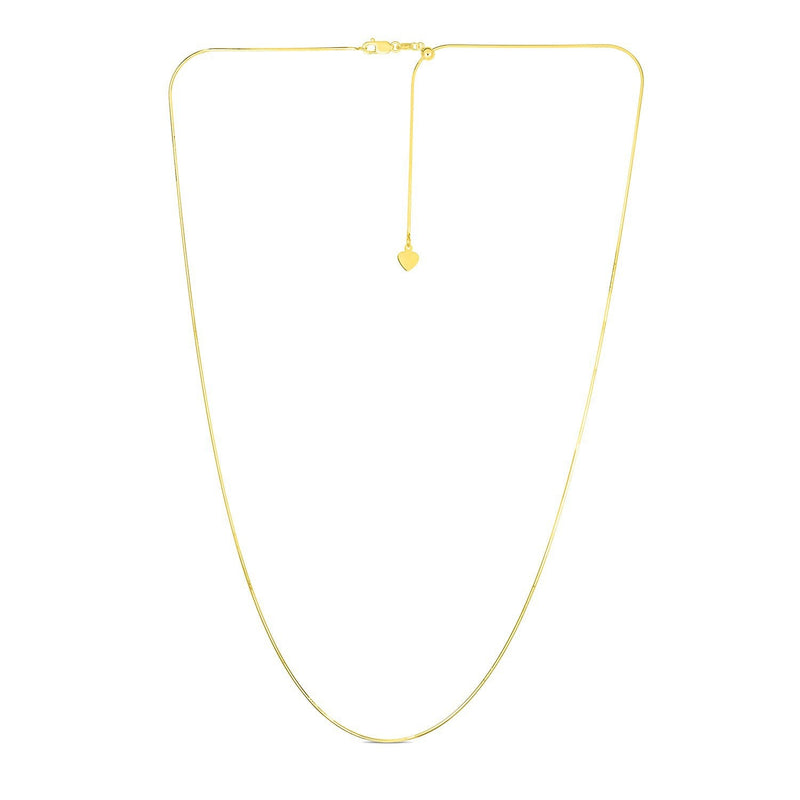 Bids.com 14k Yellow Gold Adjustable Snake Chain 0.85mm Necklaces White Smoke 22 / Yellow Gold,One / Yellow Gold