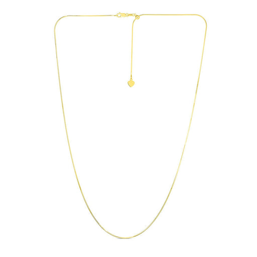 Bids.com 14k Yellow Gold Adjustable Snake Chain 0.85mm Necklaces White Smoke 22 / Yellow Gold,One / Yellow Gold