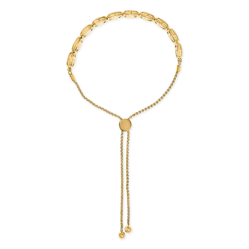 Bids.com 14k Yellow Gold Plated .925 Sterling 5/8 Cttw Diamond Composite Cushion Frame 4â€-10â€ Adjustable Bolo Bracelet (G-H Color, I1-I2 Clarity) Bracelets White Smoke Yellow.Sterling Silver / 7