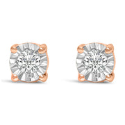 Bids.com .925 Sterling Silver 1/10 Cttw Round Brilliant-Cut Lab Grown Diamond Miracle-Set Stud Earrings (F-G Color, VS1-VS2 Clarity) Earrings White Smoke White.Sterling Silver / 0.1,Yellow.Sterling Silver / 0.1,Rose.Sterling Silver / 0.1