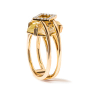 Bids.com 14K Yellow Gold 15x15 MM Marquise Cut Yellow Topaz and Diamond Accent Statement Cocktail Ring (G-H Color, SI1-SI2 Clarity) Rings White Smoke 7 / Yellow.Gold