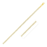 Bids.com 2.6 mm 14k Two Tone Gold Pave Curb Chain Necklaces White Smoke 16 / Two-Tone Gold,18 / Two-Tone Gold,20 / Two-Tone Gold