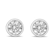 Bids.com 14K White Gold 1.0 Cttw Lab Grown Diamond Screw-Back Classic Bezel Solitaire Stud Earrings (G-H Color, VS2-SI1 Clarity) Earrings White Smoke White.Gold / 2,Yellow.Gold / 1