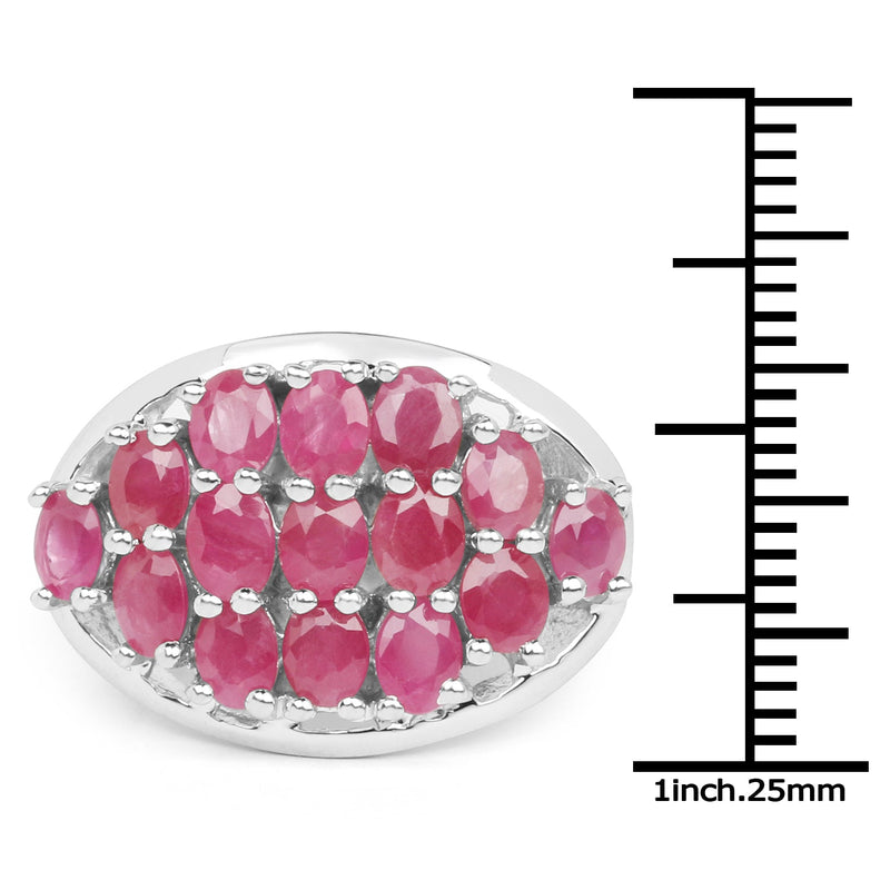Bids.com 3.00 Carat Genuine Ruby .925 Sterling Silver Ring Rings White Smoke size 6.50,size 7.50,size 6.00,size 7.00,size 8.00,size 5.00,size 9.00