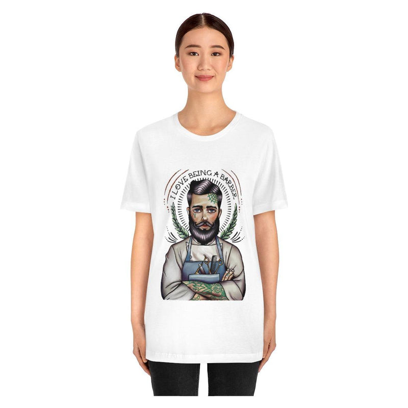 officialilovebeingabarber Unisex Jersey Short Sleeve Tee T-Shirt Dark Slate Gray White / S,White / M,White / L,White / XL,White / 2XL,White / 3XL