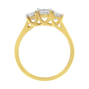 Bids.com 10K Yellow Gold Princess-Cut Diamond Three Stone Band Ring (1 Cttw, J-K Color, I1-I2 Clarity) - Size 6 Rings White Smoke 7 / Yellow.Gold,8 / Yellow.Gold,7.5 / Yellow.Gold,6.5 / Yellow.Gold,6 / Yellow.Gold