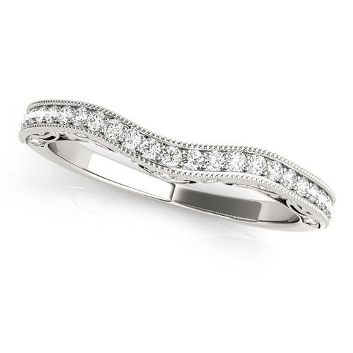 Bids.com 14k White Gold Milgrained Pave Set Curved Diamond Wedding Band (1/5 cttw) Rings White Smoke 3 / White Gold,3.5 / White Gold,4 / White Gold,4.5 / White Gold,5 / White Gold,5.5 / White Gold,6 / White Gold,6.5 / White Gold,7 / White Gold,7.5 / White Gold,8 / White Gold,8.5 / White Gold,9 / White Gold