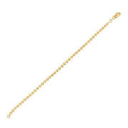 Bids.com Moon Cut Bead Chain Bracelet in 14k Yellow Gold  (3.00 mm) Bracelets White Smoke 7 / Yellow Gold
