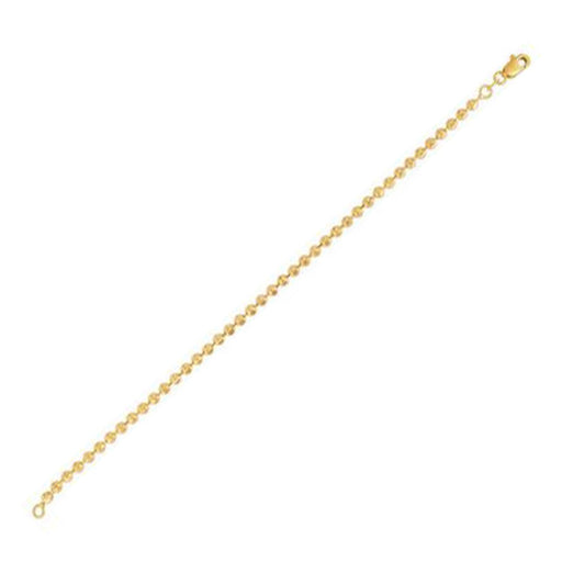 Bids.com Moon Cut Bead Chain Bracelet in 14k Yellow Gold  (3.00 mm) Bracelets White Smoke 7 / Yellow Gold