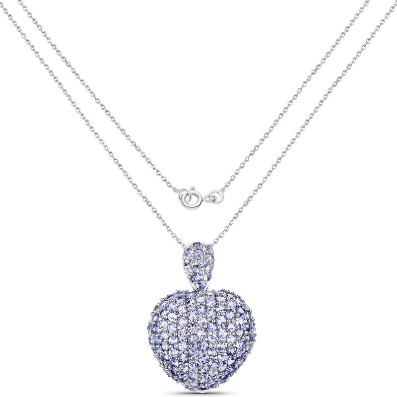 Bids.com 6.01 Carat Genuine Tanzanite .925 Sterling Silver Pendant Pendants White Smoke