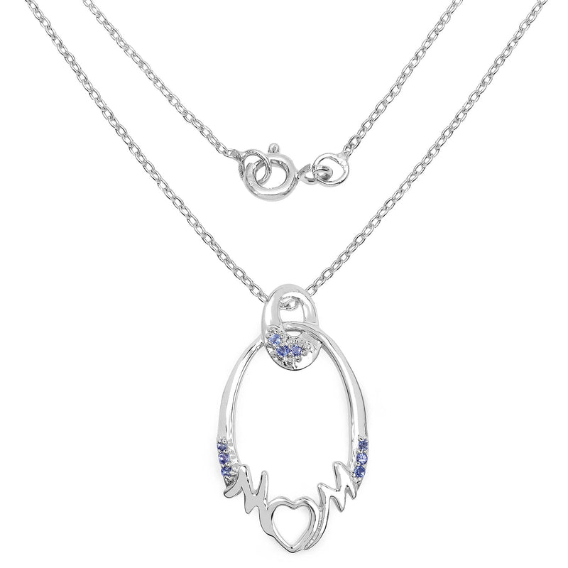 Bids.com 0.18 Carat Genuine Tanzanite .925 Sterling Silver Pendant Pendants White Smoke