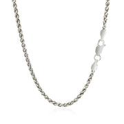Bids.com Sterling Silver Rhodium Plated Wheat Chain 2.6mm Necklaces White Smoke 16 / Sterling Silver,18 / Sterling Silver,20 / Sterling Silver,24 / Sterling Silver