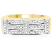 Bids.com 14K Yellow Gold Plated 0.25 Carat Genuine White Diamond .925 Sterling Silver Ring Rings Gray size 6.00,size 7.00,size 10.00,size 8.00,size 9.00,size 11.00,size 12.00