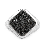 Bids.com 0.54 Carat Genuine Black Diamond .925 Sterling Silver Ring Rings White Smoke size 9.00,size 9.50,size 6.00,size 7.00,size 8.00