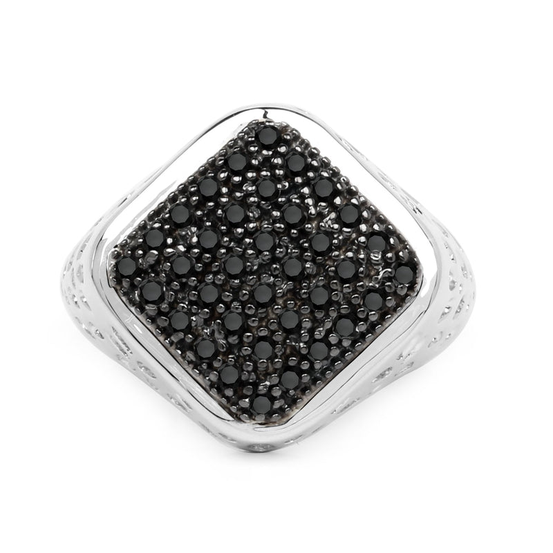 Bids.com 0.54 Carat Genuine Black Diamond .925 Sterling Silver Ring Rings White Smoke size 9.00,size 9.50,size 6.00,size 7.00,size 8.00