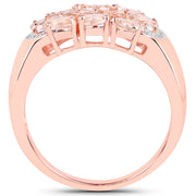 Bids.com 1.50 Carat Genuine Morganite .925 Sterling Silver Ring Rings White Smoke size 7.00,size 6.00,size 8.00,size 9.00,size 5.00