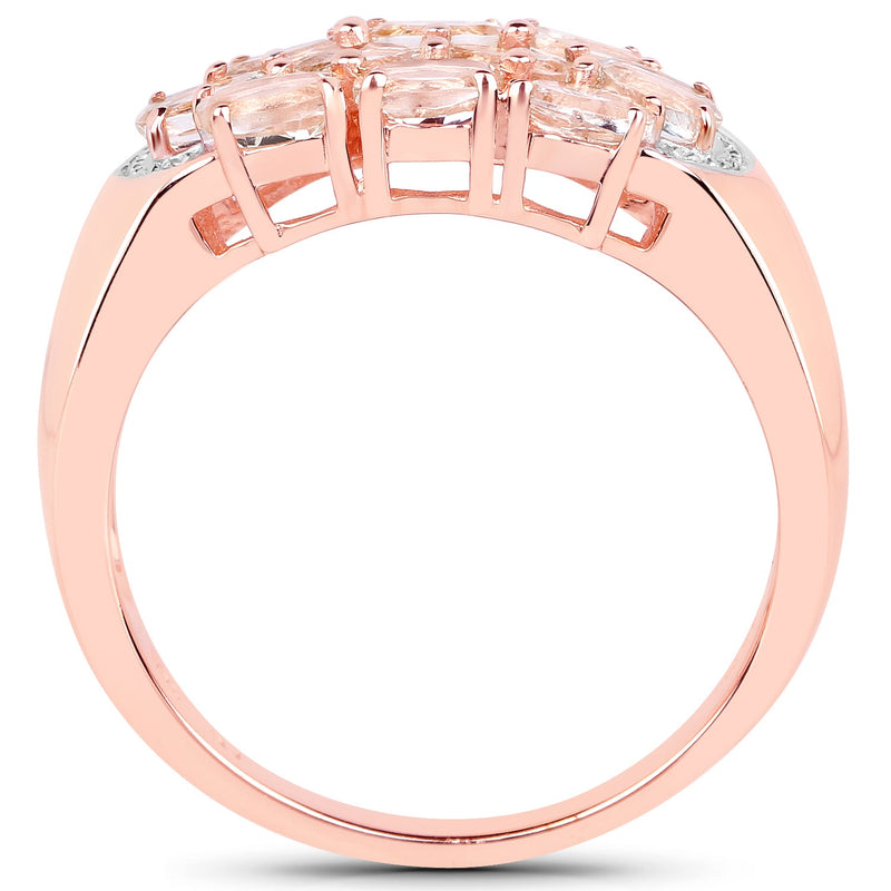 Bids.com 1.50 Carat Genuine Morganite .925 Sterling Silver Ring Rings White Smoke size 7.00,size 6.00,size 8.00,size 9.00,size 5.00