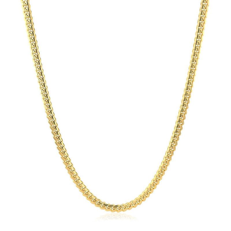 Bids.com 2.6mm 14k Yellow Gold Classic Solid Miami Cuban Chain Necklaces White Smoke 18 / Yellow Gold,20 / Yellow Gold,22 / Yellow Gold,24 / Yellow Gold