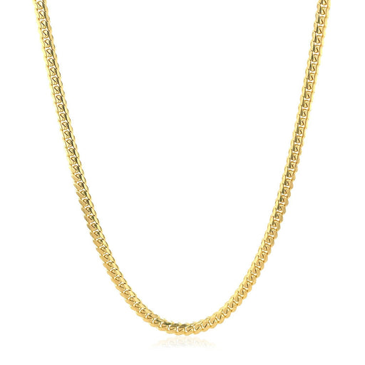 Bids.com 2.6mm 14k Yellow Gold Classic Solid Miami Cuban Chain Necklaces White Smoke 18 / Yellow Gold,20 / Yellow Gold,22 / Yellow Gold,24 / Yellow Gold