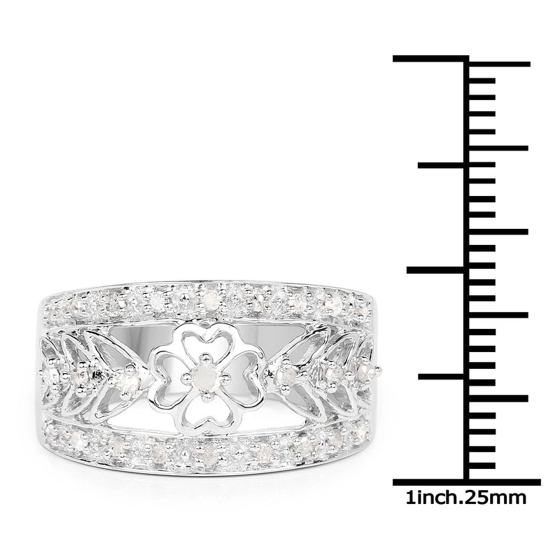 Bids.com 0.31 Carat Genuine White Diamond .925 Sterling Silver Ring Rings White Smoke size 7.00,size 6.00,size 8.00,size 9.00