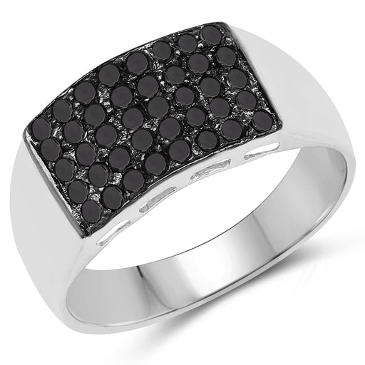 Bids.com 0.43 Carat Genuine Black Diamond .925 Sterling Silver Ring Rings White Smoke size 6.00,size 11.00,size 7.00,size 8.00,size 9.00,size 10.00