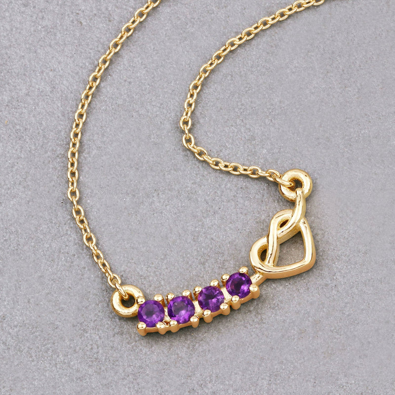 Bids.com 0.24 Carat Genuine Amethyst .925 Sterling Silver Necklace Necklaces Gray size 18.00