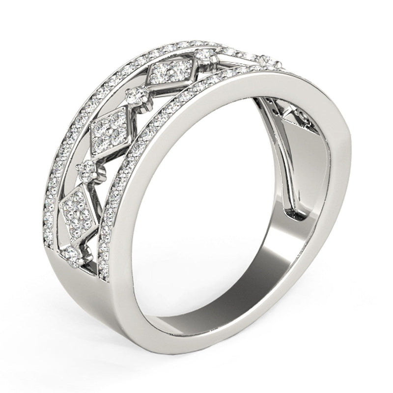 Bids.com Diamond Studded Square Motif Ring in 14k White Gold (1/2 cttw) Rings White Smoke 3 / White Gold,3.5 / White Gold,4 / White Gold,4.5 / White Gold,5 / White Gold,5.5 / White Gold,6 / White Gold,6.5 / White Gold,7 / White Gold,7.5 / White Gold,8 / White Gold,8.5 / White Gold,9 / White Gold