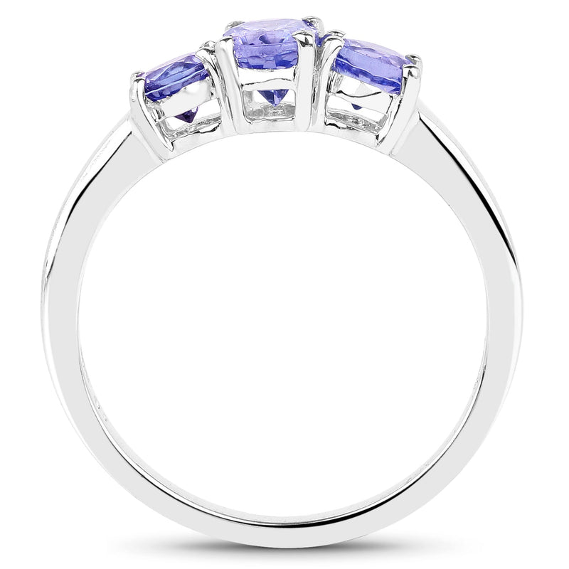 Bids.com 0.90 Carat Genuine Tanzanite .925 Sterling Silver Ring Rings White Smoke size 6.00,size 7.00,size 8.00,size 9.00,size 5.00,size 10.00